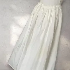 ichi イチ タイプライター ギャザースカート 白 裏地付き 美品のサムネイル