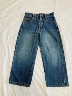 ワイドレッグデニムパンツ 青