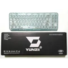 YUNZII X71 キーボード クリスタルアイス軸 ライトブルー 有線 無線