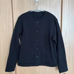 無印良品　フリースニットカーディガン黒M