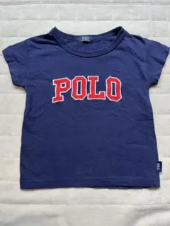 POLO Tシャツ　キッズ　紺色に赤字　ネイビー　110