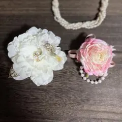 ペアコサージュ 卒業　卒園　入学式　お揃い　親子　フォーマル　班入りピンクローズ