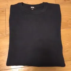 ユニクロ ウォッシャブルミラノリブクルーネックセーター ネイビー XL