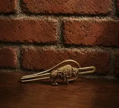 エルメスHERMES アニマルネクタイピン K10ゾウ コンビ シルバー