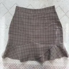 GRL 　グレンチェックフリルヘムスカート[ac255]