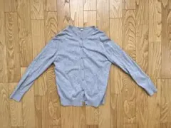 ユニクロ　UVカットスーピマコットンクルーネックカーディガン　グレー