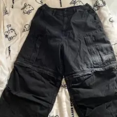 GU×アンダーカバー デニムコンバーチブルワイドカーゴパンツ黒