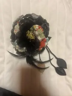 【送料無料】　花かんざし　黒　和柄　卒業式　髪飾り　和装