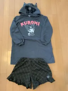 美品　クロミ　キッズ　ロング パーカー ショートパンツ　2点セット　140のサムネイル