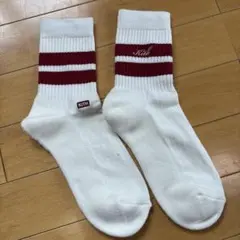 KITH ソックス 靴下 ホワイト バーガンディ