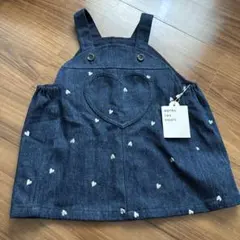【新品】apres les cours デニムワンピース 80 ハート刺繍のサムネイル