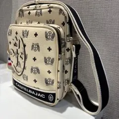 CASTELBAJAC ショルダーバッグ レザー アイボリー　シボ革