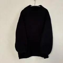 GRL ブラック バルーンスリーブ モックネックニットワンピ オーバーニット