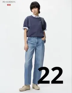UNIQLO ストレートデニムパンツ 22インチのサムネイル