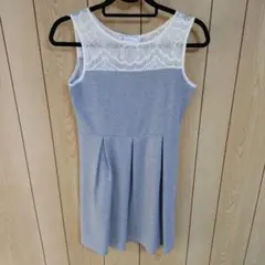 ROPÉ PICNIC ノースリーブミニ丈ワンピース グレー38　M-193