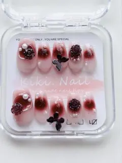 Kiki Nail ローズデザイン ネイルチップ Lサイズ