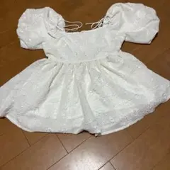 ホワイト パフスリーブ ブラウス　Mサイズ