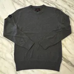 美品 BRIEFING セーター カシミヤ混 長袖クルーネックニット GY S