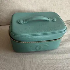 CHANEL ターコイズレザー バニティバッグ