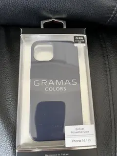 iphone 13 14兼用　グラマス　ケース　ネイビー　PUレザー