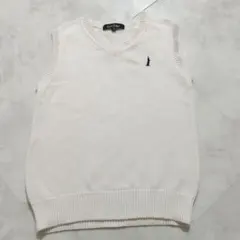 EAST BOY ホワイト 白 130 ベスト 自由の女神刺繍