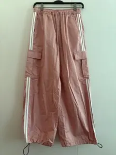 アベイル　Avail ピンク　ジョガーパンツ　カーゴパンツ　白ストライプ　M