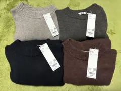 【新品未使用】UNIQLO U プレミアムラムローゲージセーター 全4色 L