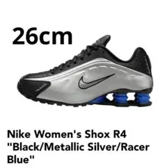 Nike WMNS Shox R4 Black Silver Blue 26cm