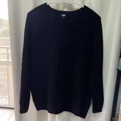 3 Dスフレクルーネックセーター　ブラック　Ｌサイズ