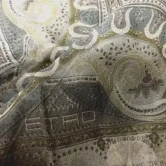 ETRO エトロ　シルク のストール ブルーグレー ペイズリー