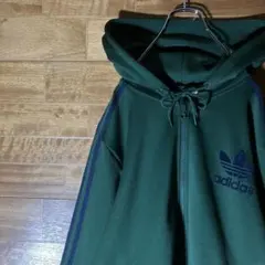 アディダス　ジャージ　ジップアップパーカー　グリーン　紫　トレフォイル　M~L