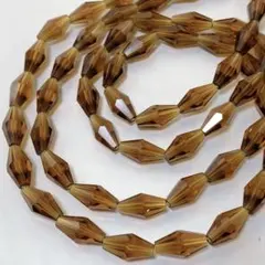 bk477/new！ガラスビーズ◇ダイヤ形　ブラウン　2連