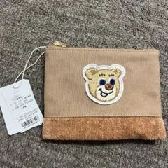 【新品未使用】ラブラリー オールドテディワッペンポーチ　ベージュ　ネイビー　水色