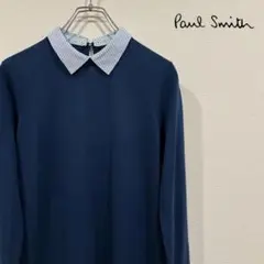 Paul Smith ポールスミス　ネイビー レイヤード風ワンピース　綿100