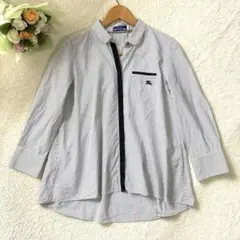 美品✨バーバリーブルーレーベル　38 ストライプ　　ホースロゴ　刺繍　三陽商会