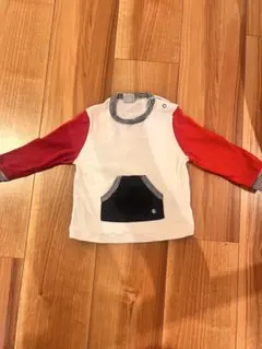 赤白ポケット付き長袖Tシャツ 18m