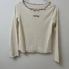 長袖カットソー アイボリー メロウ加工
