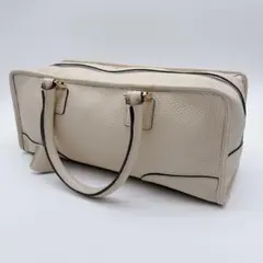 美品✨A.D.M.J. ハンドバッグ シボ革 クリーム色 レディース