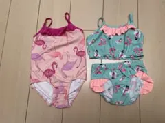 フラミンゴ柄ベビー水着セット