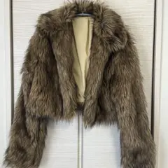SHEIN ファージャケット ファーコート ムートンコート ブラウン M