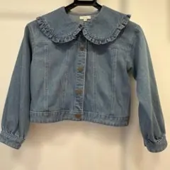 any FAM デニムジャケット フリル襟 ハートボタン S
