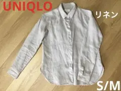 ユニクロ　ブラウス　シャツ　リネン　麻　グレー