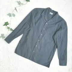 UNIQLOユー　オープンカラーシャツ　М　ダークグリーン