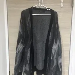 Pattern mohair knit over loose cardigan