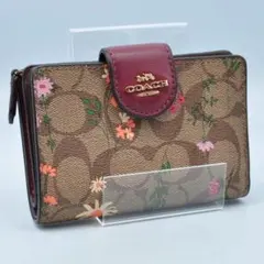 COACH コーチ 折り財布 シグネチャー フラワー コンパクトウォレットのサムネイル