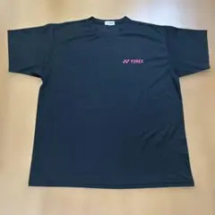 YONEX 黒Tシャツ ピンクロゴ サイズO