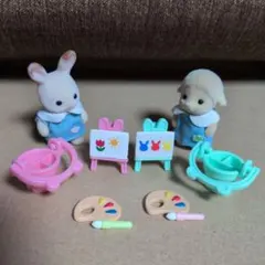 シルバニア　ガチャガチャ　ようちえん　お絵描きの時間　お人形付き