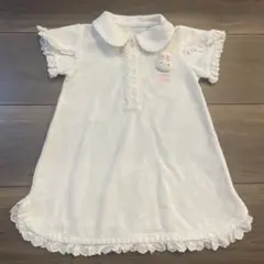 立体うさぎマスコット　ワンピース 半袖　メゾピアノ　ポロシャツ