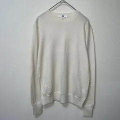 ユニクロ　長袖　セーター　アイボリー　クリーム　ウール　無地　シンプル　M