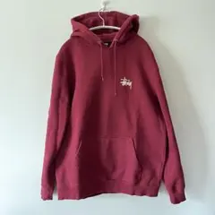 STUSSY ショーンフォントロゴ パーカー ワインレッドM
